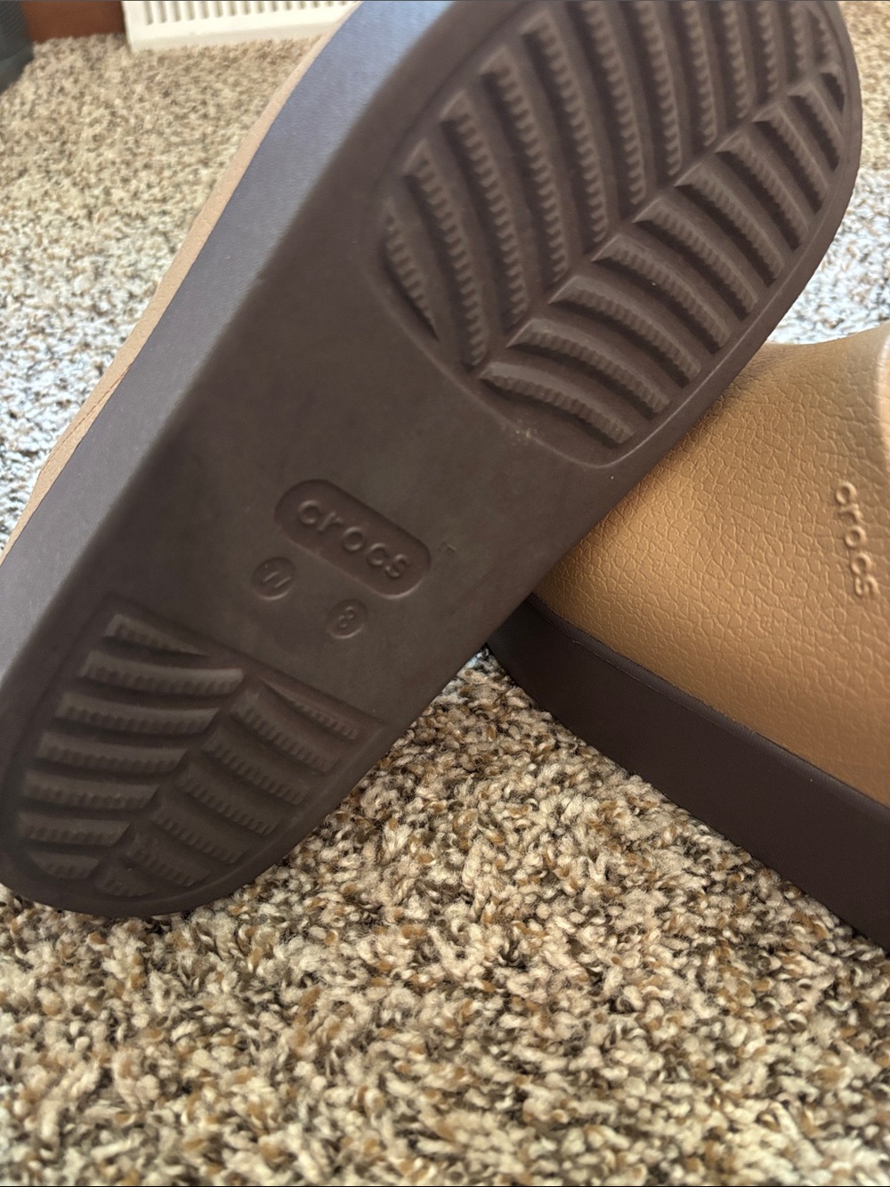 CROCS Dylan Tan Slip-On Platform Clogs - Picture 3 of 3